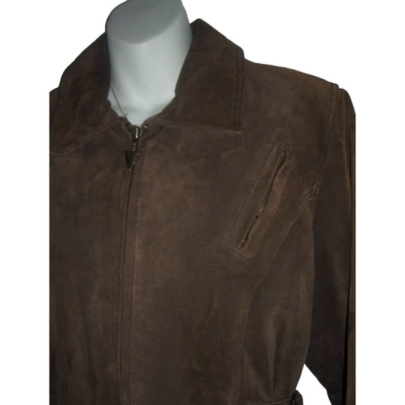 Beyond Sport Suede Jacket Vintage Leather Bomber Grunge Aztec Western Boho 90's - Picture 5 of 14